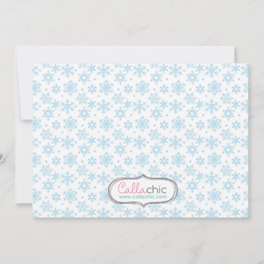 Penguin Invitation - Boys Birthday (Snowflake) Kaart (Achterkant)