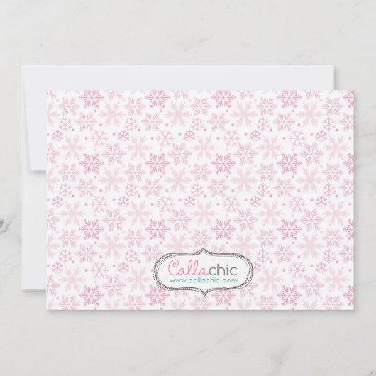 Penguin Invitation - Girls Birthday (Snowflake) Kaart (Achterkant)