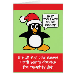 Penguin is het te laat om goede kerstKaart te zijn