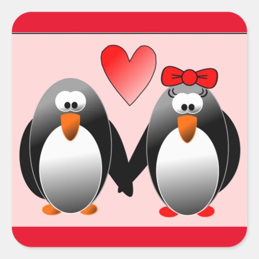 PENGUIN IS IN VERLIES VIERKANTE STICKER (Voorkant)