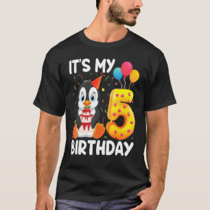 Penguin is mijn vijfde verjaardag vijf jaar oud Pe T-shirt