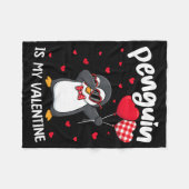 Penguin Is My Valentine Funny Bird V Day Cute Anim Fleece Deken (Voorkant (Horizontaal))