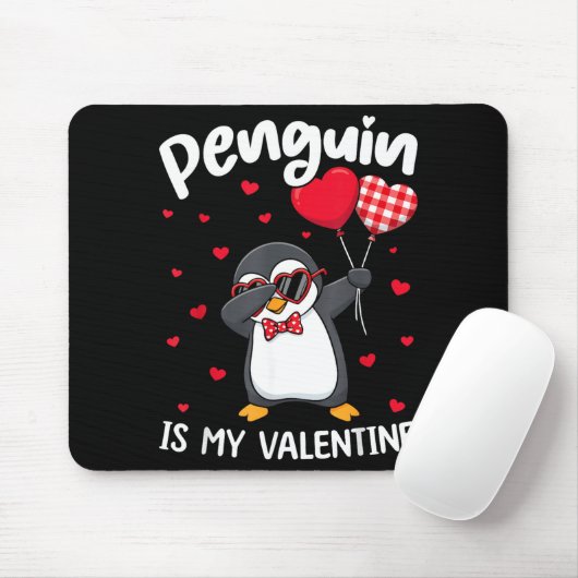 Penguin Is My Valentine Funny Bird V Day Cute Anim Muismat (Met muis)