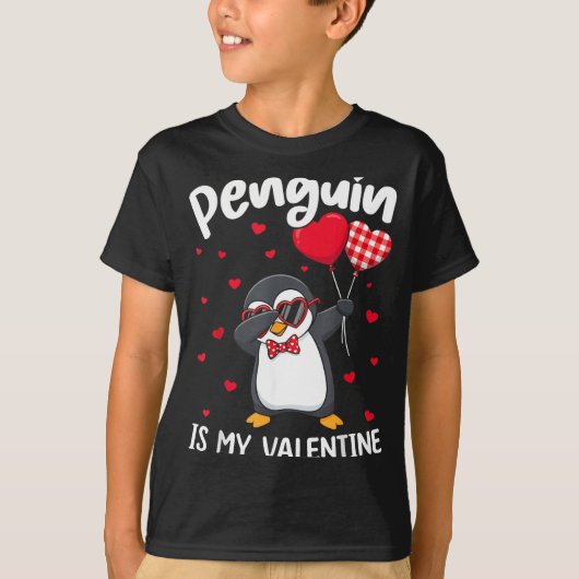Penguin Is My Valentine Funny Bird V Day Cute Anim T-shirt (Voorkant)