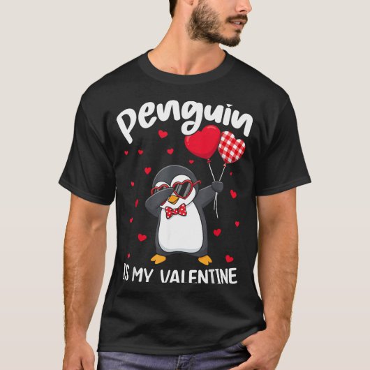Penguin Is My Valentine Funny Bird V Day Cute Anim T-shirt (Voorkant)