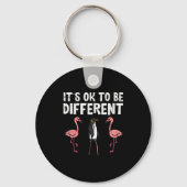 Penguin Its Okay To Be Different Flamingo Men Wome Sleutelhanger (Voorkant)