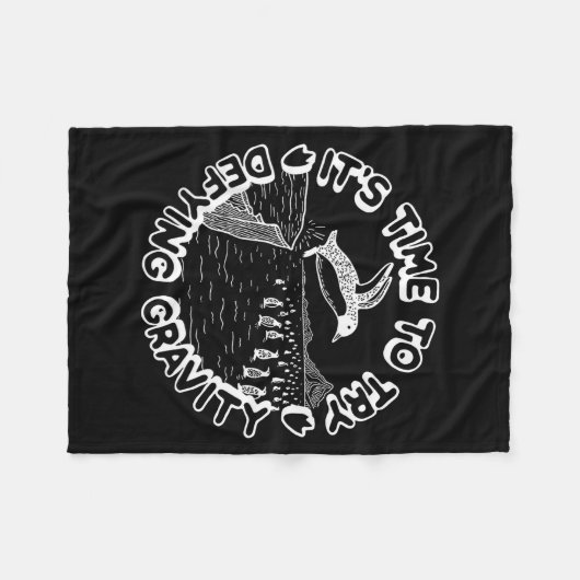 Penguin It's Time To Try Defying Gravity Fleece Deken (Voorkant (Horizontaal))