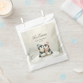 Penguin Its Twins Baby Shower Winter Theme   Bedankzakje