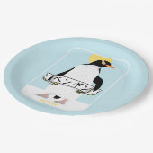 Penguin Japans schrift dat pinguïn leest Papieren Bordje (Gekanteld)