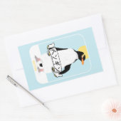 Penguin Japans schrift dat pinguïn leest Rechthoekige Sticker (Envelop)