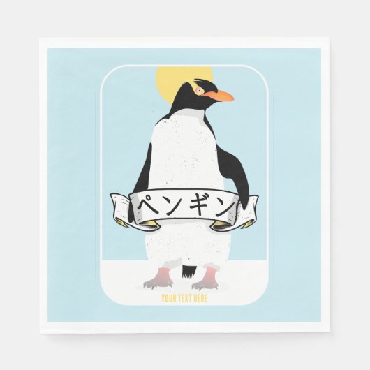 Penguin Japans schrift dat pinguïn leest Servet (Voorkant)