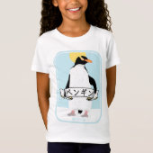 Penguin Japans schrift dat pinguïn leest T-shirt (Voorkant)