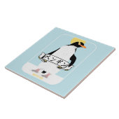 Penguin Japans schrift dat pinguïn leest Tegeltje (Zijkant)