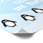 Penguin-jarig welkomstteken poster - groot (Hoek)