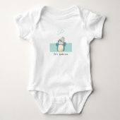 Penguin: Jouw naam Cute Alphabet Monogram toevoege Romper (Voorkant)