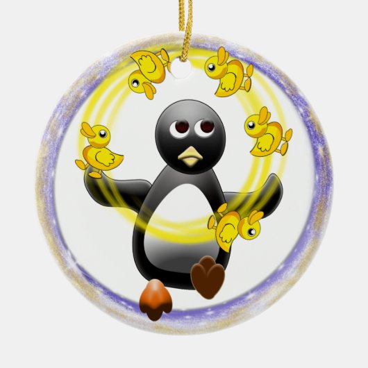 PENGUIN JUGGLING DUCKS CHRISTMAS ORNAMENT (Voorkant)