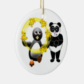 PENGUIN JUGGLING DUCKS PANDA BEER ONTDEKEND ORN KERAMISCH ORNAMENT (Rechts)
