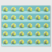 Penguin Kayaking Cadeaupapier (Vlak)