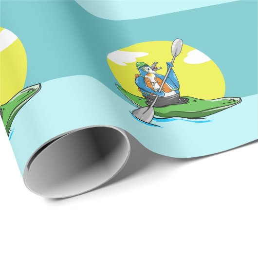 Penguin Kayaking Cadeaupapier (Rol Hoek)