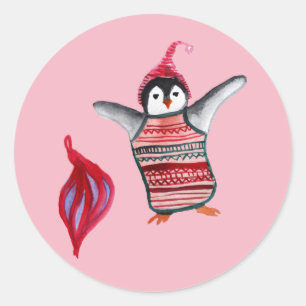 Penguin Kerst sticker