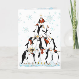Penguin kerstboom Fun Holiday Cartoon Feestdagen Kaart