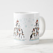 Penguin kerstboom Fun Holiday Cartoon Grote Koffiekop (Voorkant rechts)