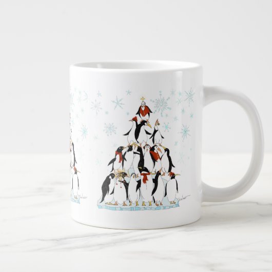 Penguin kerstboom Fun Holiday Cartoon Grote Koffiekop (Rechts)