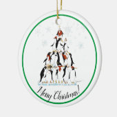 Penguin kerstboom Fun Holiday Cartoon Keramisch Ornament (Links)