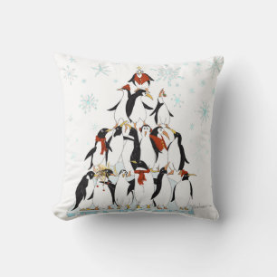 Penguin kerstboom Fun Holiday Cartoon Kussen