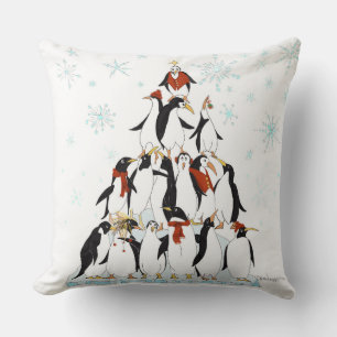 Penguin kerstboom Fun Holiday Cartoon Kussen