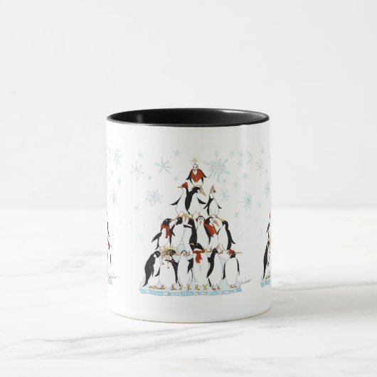 Penguin kerstboom Fun Holiday Cartoon Mok (Midden)