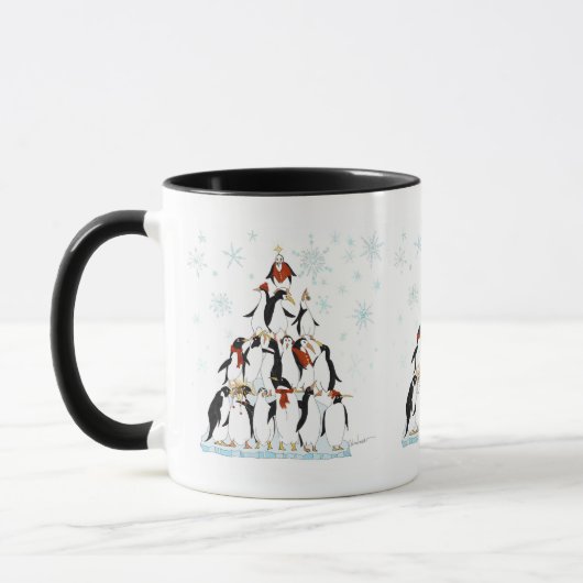Penguin kerstboom Fun Holiday Cartoon Mok (Links)