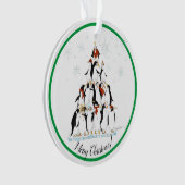 Penguin kerstboom Fun Holiday Cartoon Ornament (voorkant)