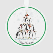 Penguin kerstboom Fun Holiday Cartoon Ornament (achterkant)