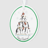 Penguin kerstboom Fun Holiday Cartoon Ornament (voorkant)