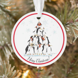 Penguin kerstboom Fun Holiday Cartoon Ornament