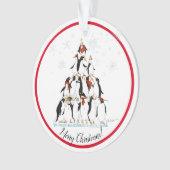 Penguin kerstboom Fun Holiday Cartoon Ornament (voorkant)
