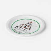 Penguin kerstboom Fun Holiday Cartoon Papieren Bordje (Gekanteld)