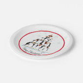 Penguin kerstboom Fun Holiday Cartoon Papieren Bordje (Gekanteld)