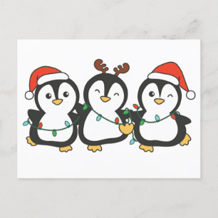 Penguin-kerstdieren die pute pinguïns koken feestdagenkaart