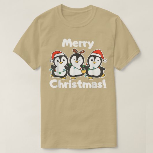 Penguin-kerstdieren die pute pinguïns koken t-shirt (Design voorkant)