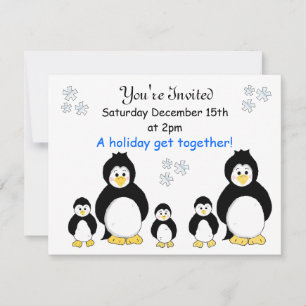 Penguin Kerstfeest Uitnodiging