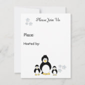 Penguin Kerstfeest Uitnodiging (Achterkant)