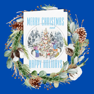 Penguin Kerstfeestdag 5"x7"-feestdag Feestdagen Kaart