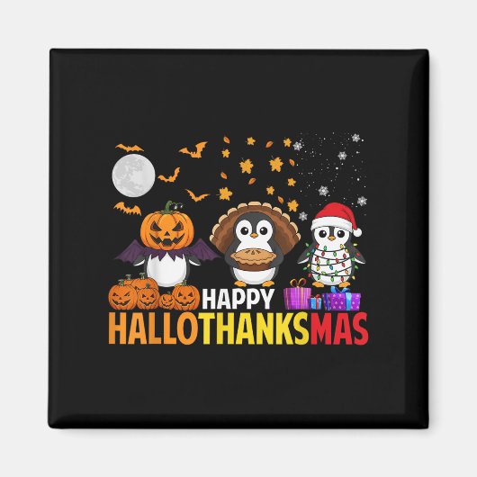 Penguin Kersthalloween Costume Happy Halotha Magneet (Voorkant)