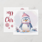 Penguin-kerstkaart Feestdagenkaart (Voorkant / Achterkant)