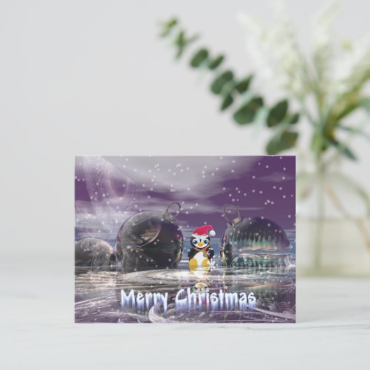 Penguin-kerstkaart Feestdagenkaart (Staand voorkant)