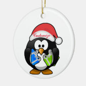 Penguin Kerstman Thunder_Cove Keramisch Ornament (Links)