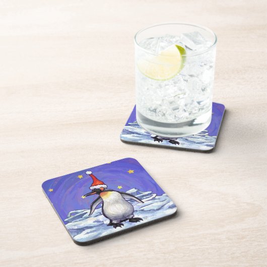 Penguin Kerstmis Bier Onderzetter (Rechterzijde)