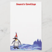 Penguin Kerstmis Briefpapier (Voorkant)